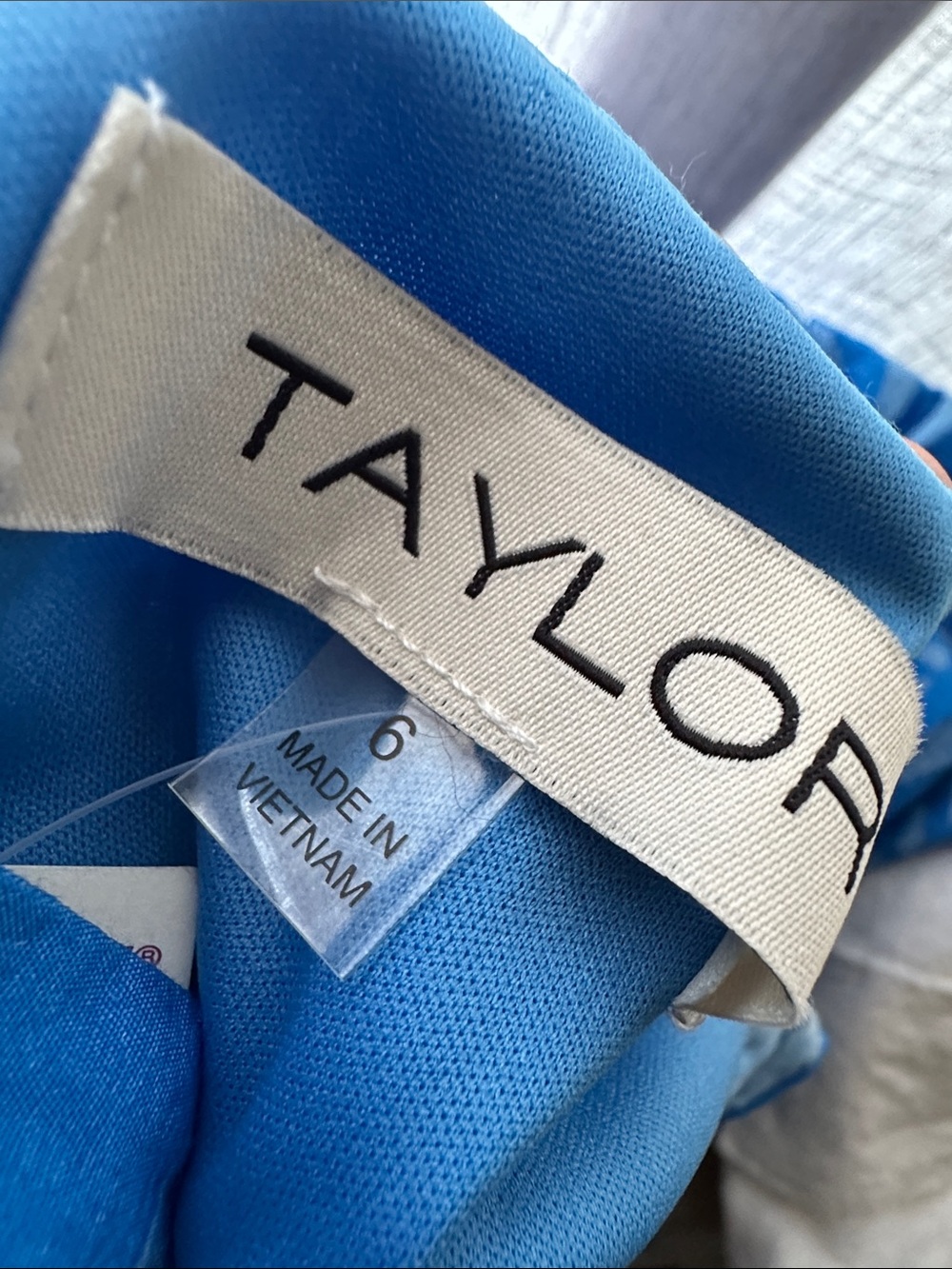 Taylor Blue Palm-Print Flutter Sleeve Tiered Maxi Dress - Picture 12 of 12